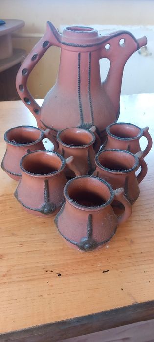 Komplet gliniany do grzanego wina z Bułgarii