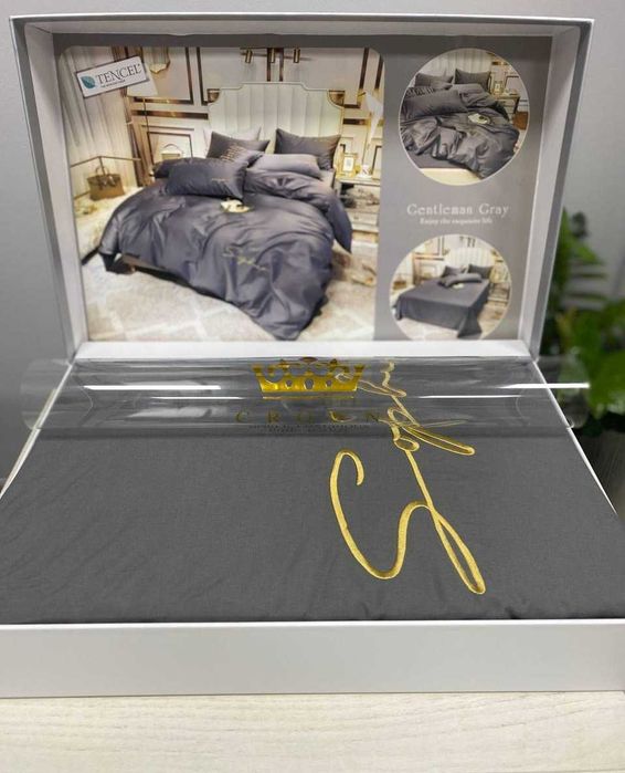 Постельное белье Євро Crown Tencel в КОРОБКЕ