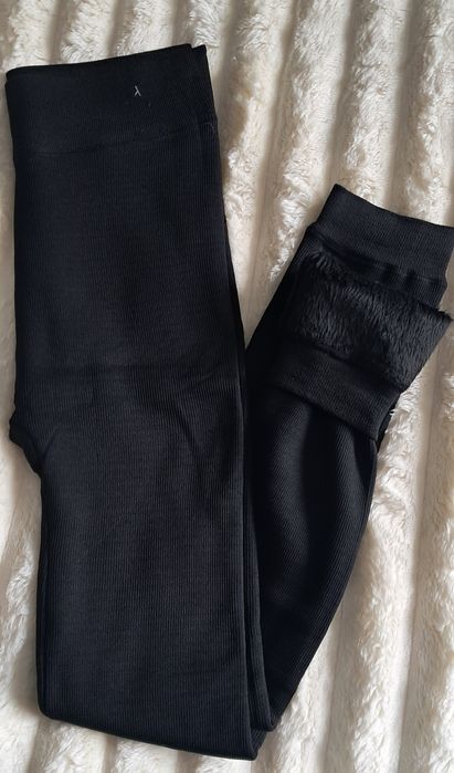 Лосини в рубчик на хутрі Теплі жіночі на меху легінси лосины теплые