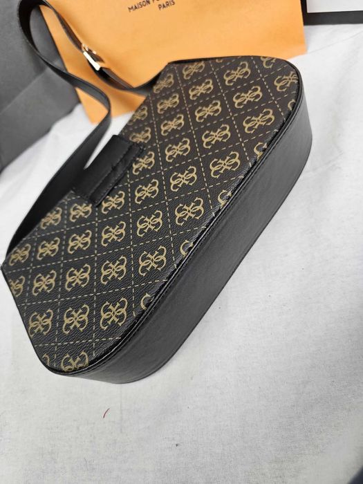 Torba Christian Dior torebki srednie łodeczka CD czarna złote znaczki