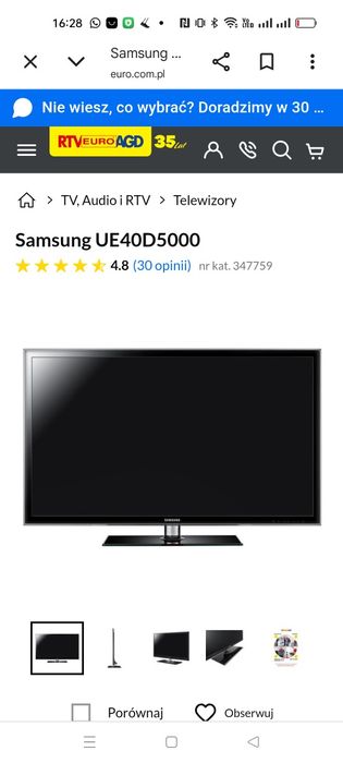 Samsung telewizor UE40d5000pw