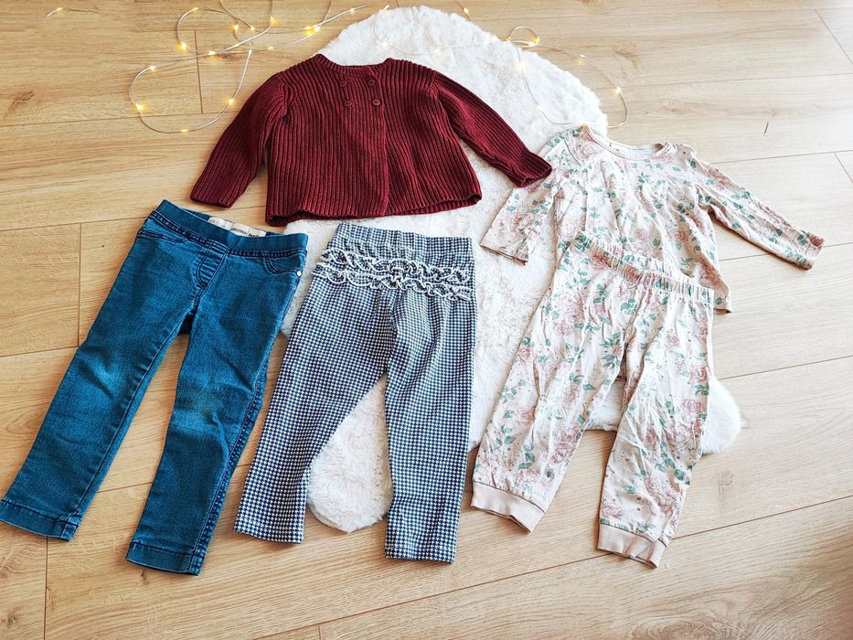 Ubranka dla dziewczynki 86/92 + piżama H&M całość