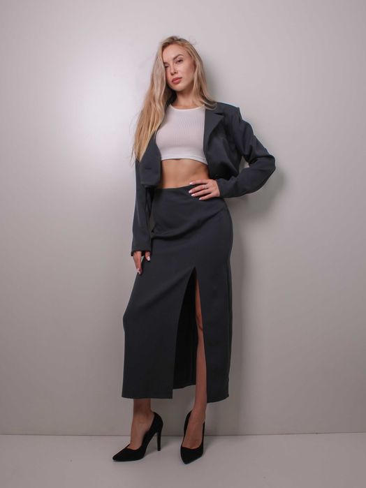 Спідниця класична довга з костюмки юбка женская классическая длинная