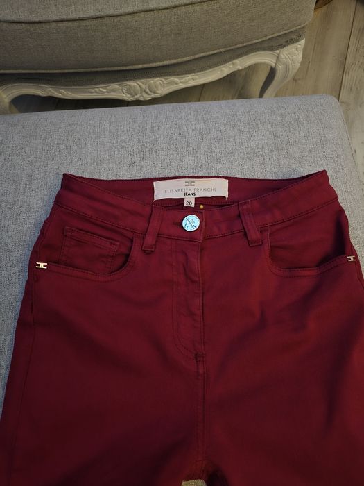 Spodnie, jeansy, skinny wyższy stan, Elisabetta Franchi rozmiar 26