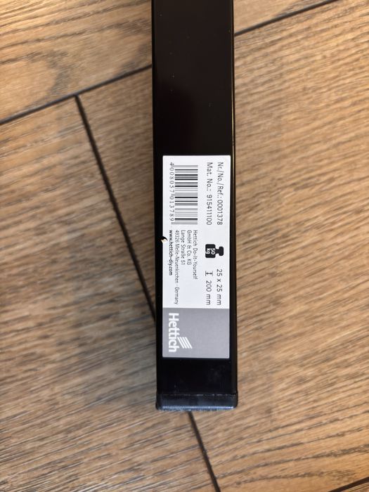 Nogi meblowe 200 mm – czarne, 25×25 mm