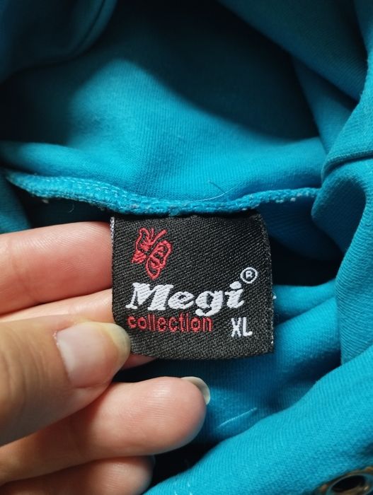 Megi xl bluza damska przez głowę kołnierz kieszenie