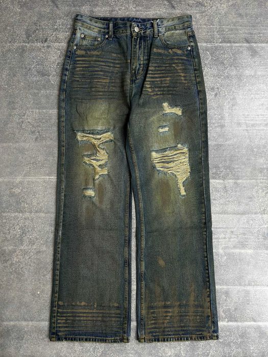 Джинси сині baggy faded jeans archive opium distressed джинсы S M L