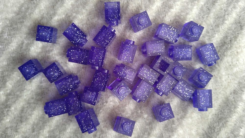 Lego 3005 Brick 1x1 Glitter Trans-Purple 5 szt. Nowe Dostępna większa ilość PROMOCJA
