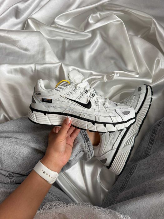 Кроссовки Nike P-6000 White Black CorDura / Найк П-6000 белые влагозащита 38 39 40 41 42 43
