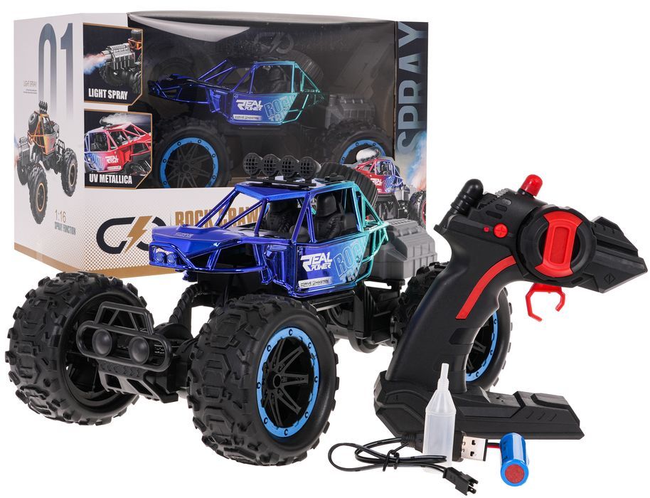 Crawler Real Rock Z Funkcją Dymu R/C Niebieski