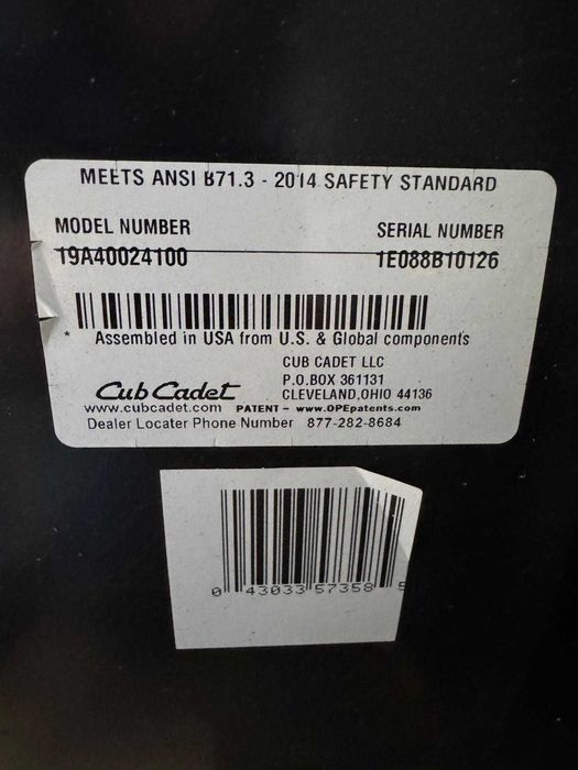 Dmuchawa Odśnieżarka wirnikowa Cub Cadet 3X 42 do XT1 XT2 107 cm USA nr kat.19A40024100