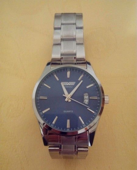 Relógio Quartzo mostrador cor azul e bracelete aço - ÚLTIMOS DIAS