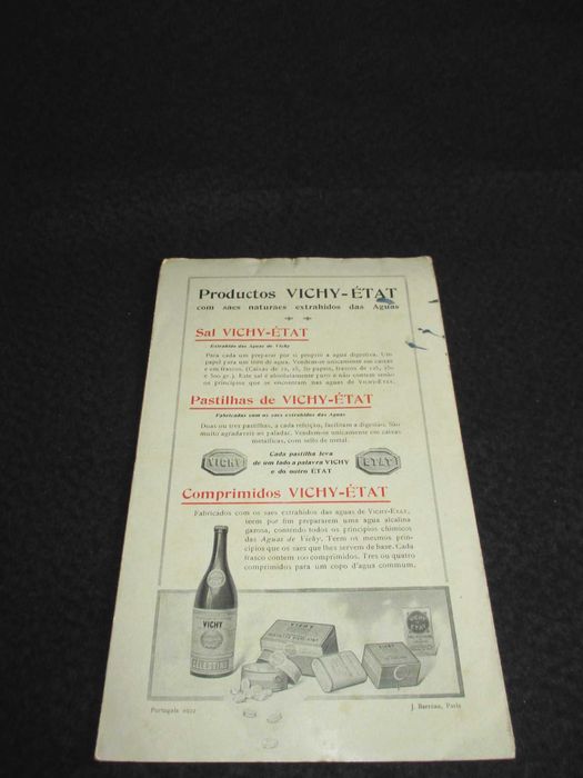 Folheto Estabelecimento Thermal Vichy 1922 Raro