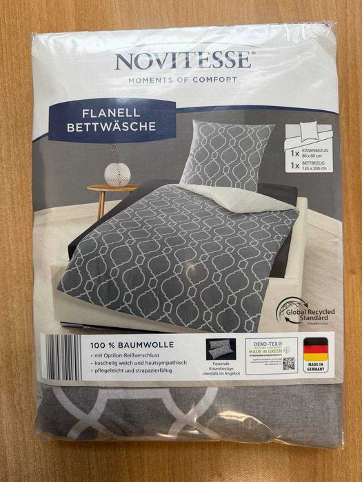 Простынь на резинке односпальная Фланель (100% Хлопок) - Германия