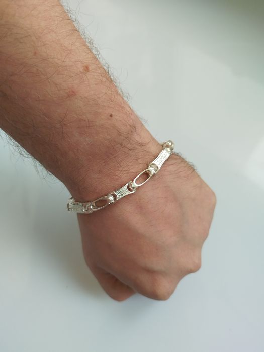 Срібний браслет 30г Cartier чоловічий мужской серебряный браслет 925°