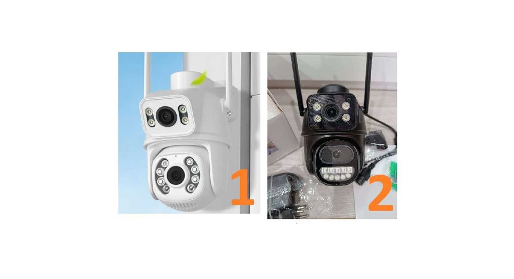 Двойная уличная  WiFi камера 8 МП (4+4), PTZ, iCSee НОВАЯ