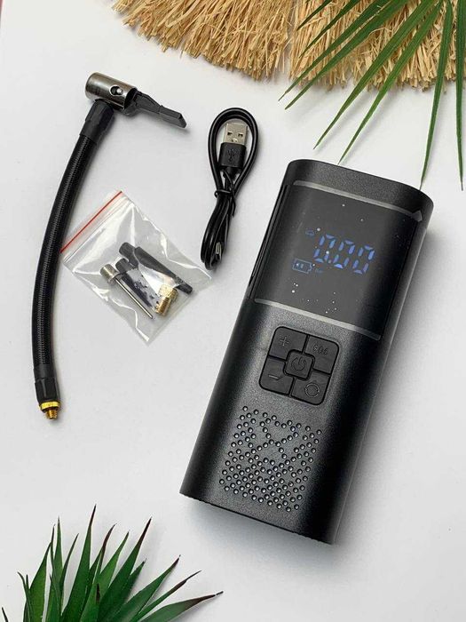 Портативний електро насос компресор VC027 для авто велосипедів м'ячів