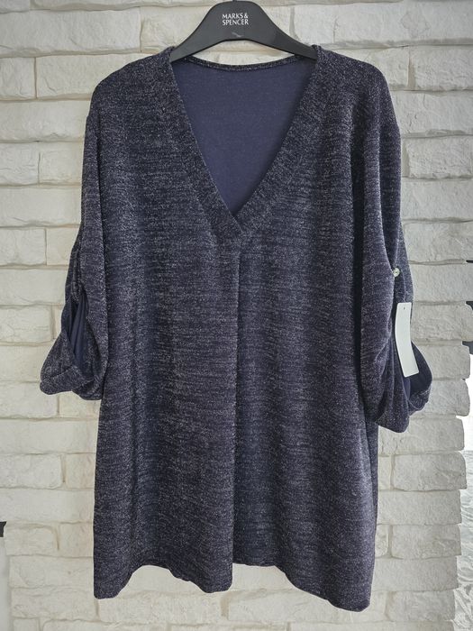 Włoska brokatowa tunika plus size xxxl 50 52