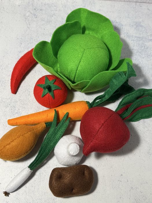 Каптопля з фетру,яблуко з фетру,овочі з фетру,груша з фетру
