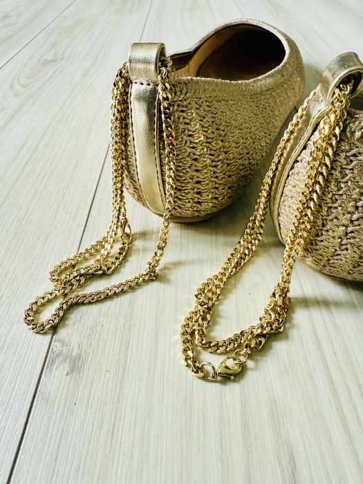 Baleriny,czolenka, espadeyle/ podwójny łańcuszek w kolorze złotym