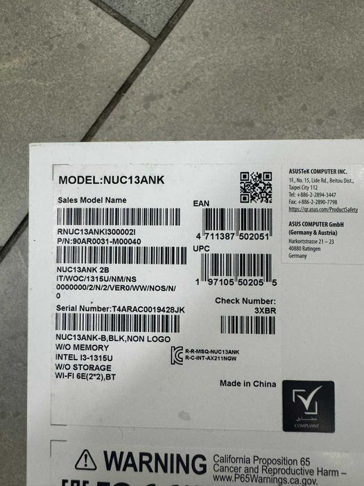 Komputer ASUS NUC 13 Pro i3-1315U 8GB DDR4 NVMe 512SSD