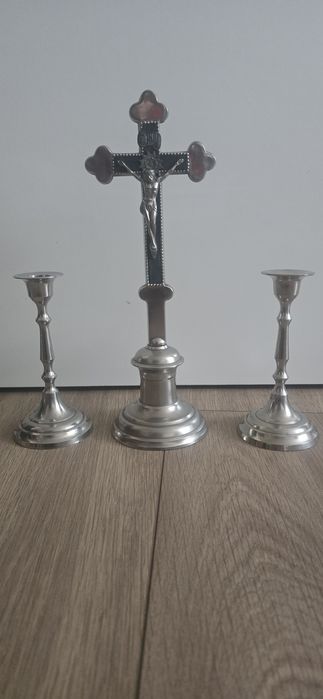 Zestaw kolędowy, krzyż, lichtarz
