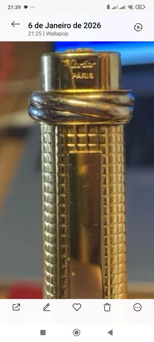 Caneta CARTIER VENDÔME Banho Ouro 24k  Spec.Edit.Les Must de Cartier