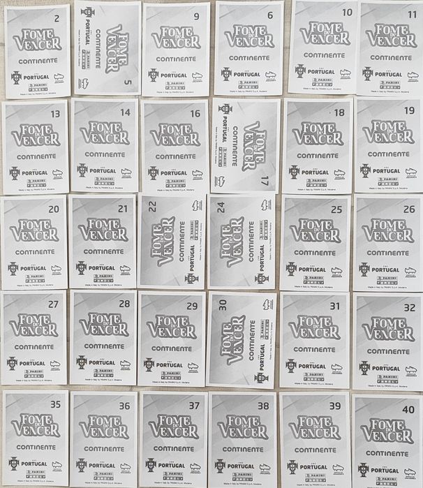 Lote 81 Cromos Panini Fome de Vencer – Seleção Portugal