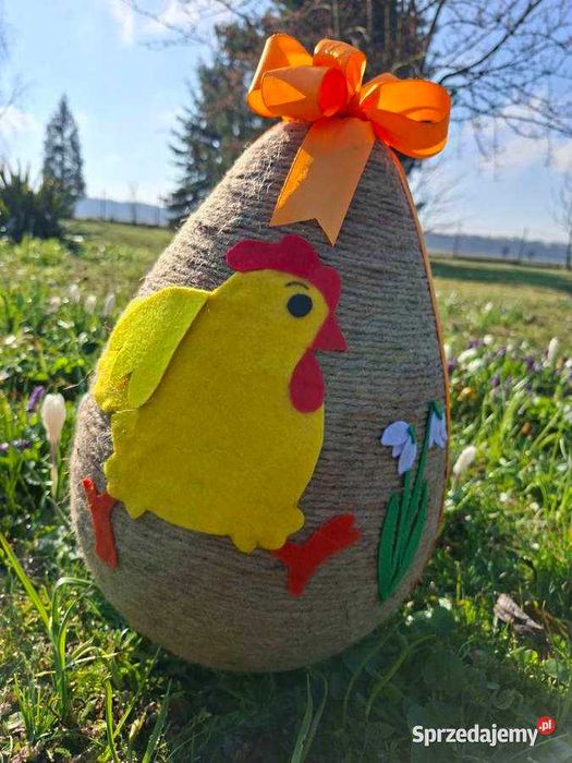 Jajo 52 cm, Wielkanoc przebiśniegi, krokusy, zajączki i pisanki