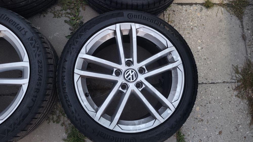 Felgi  17 5x112 7,5j et49 opony Continental 225/45 lato 2025rok