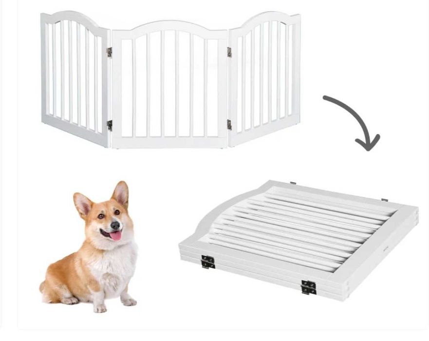 PawHut bramka barierka dla szczeniąt biała