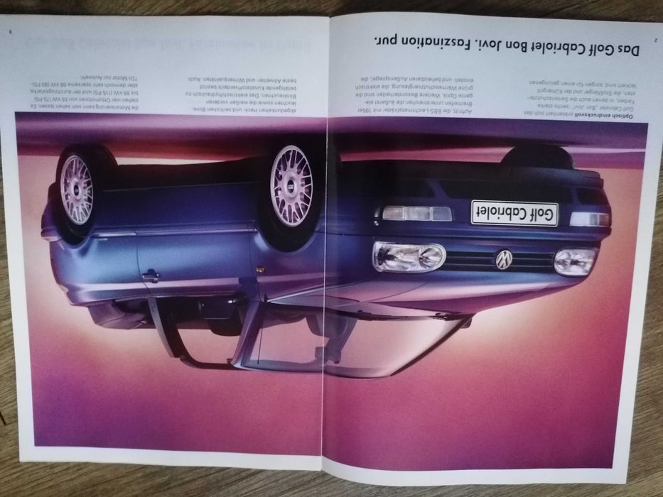 Prospekt VW Golf III Cabrio Bon Jovi