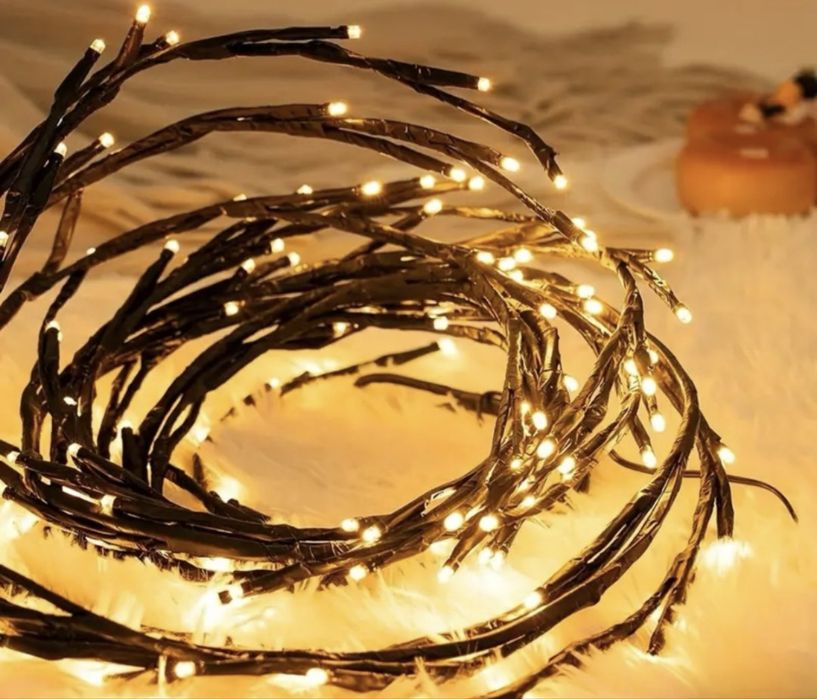 Гірлянда гілка для декору новорічна вулична світлодіодна гілка верба