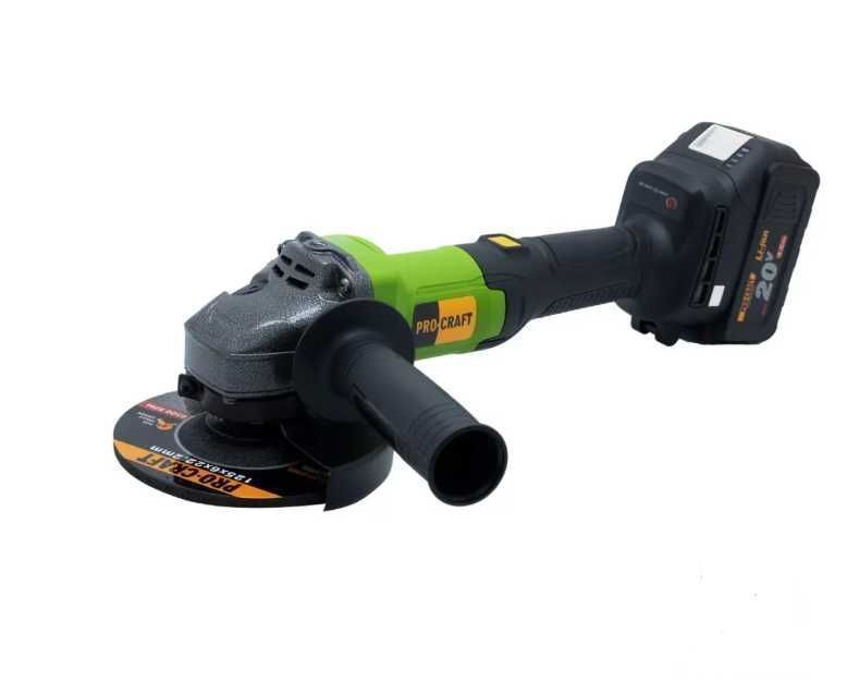 Шліфмашина акум. PROCRAFT (1 акб та зар.пристр.) PGA-20 аккум болгарка