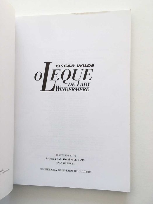 O Leque de Lady Windermere, Oscar Wilde