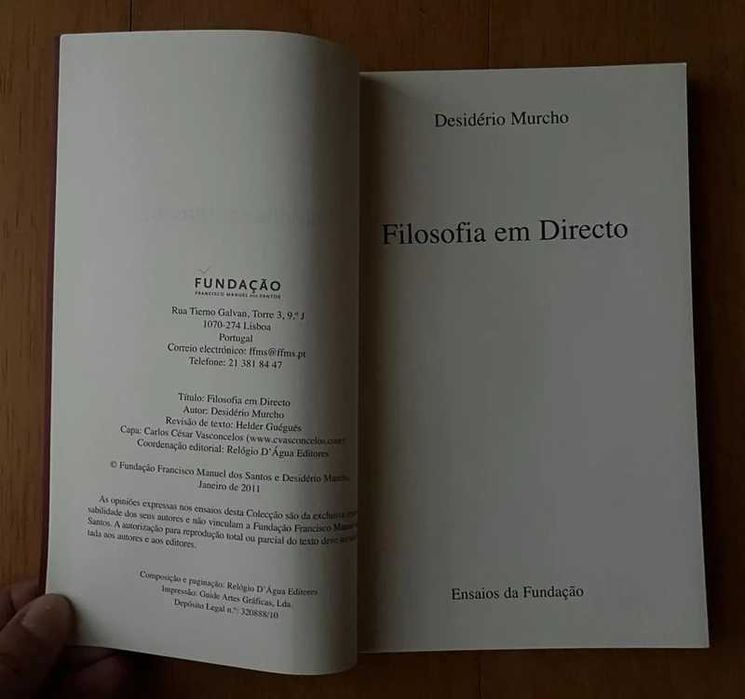 "Filosofia em Directo" de Desidério Murcho