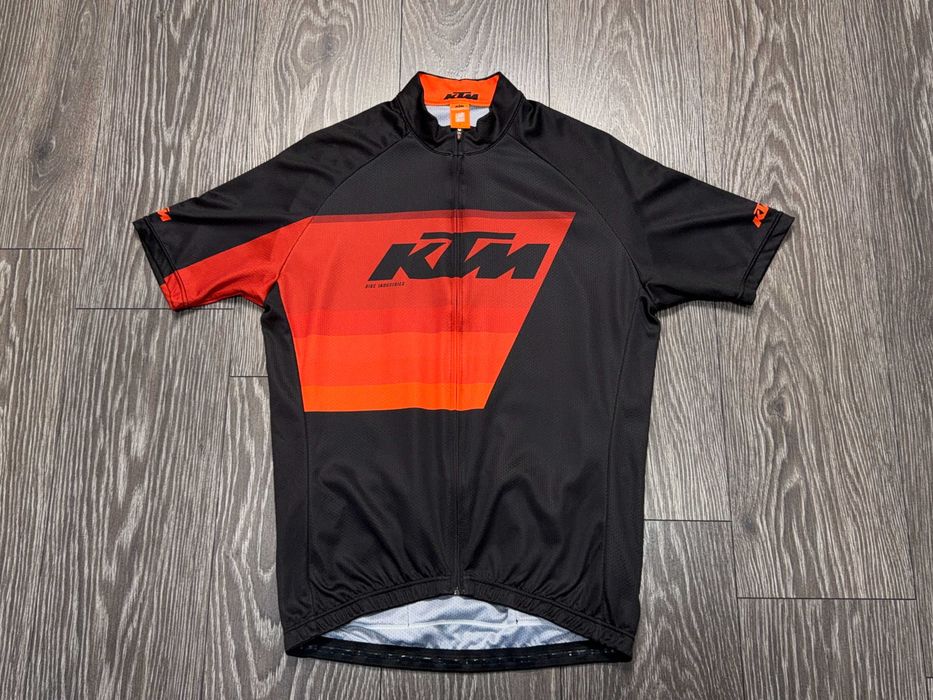 KTM Factory Team вело велосипедна чоловіча футболка джерсі з кишенями чорна шосер шосейна ендуро крос кантрі розмір M-L