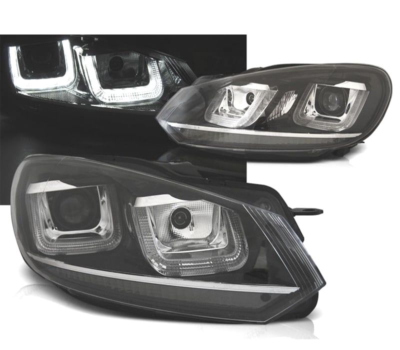 FARÓIS FRONTAIS VOLKSWAGEN VW GOLF VI LIMOUSINE 08-13 FUNDO PRETO