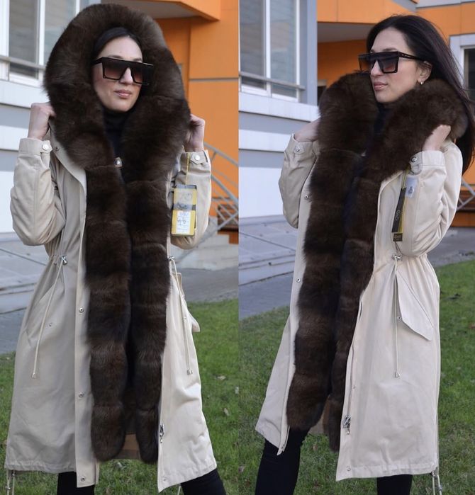 Парка з натуральним хутром песця