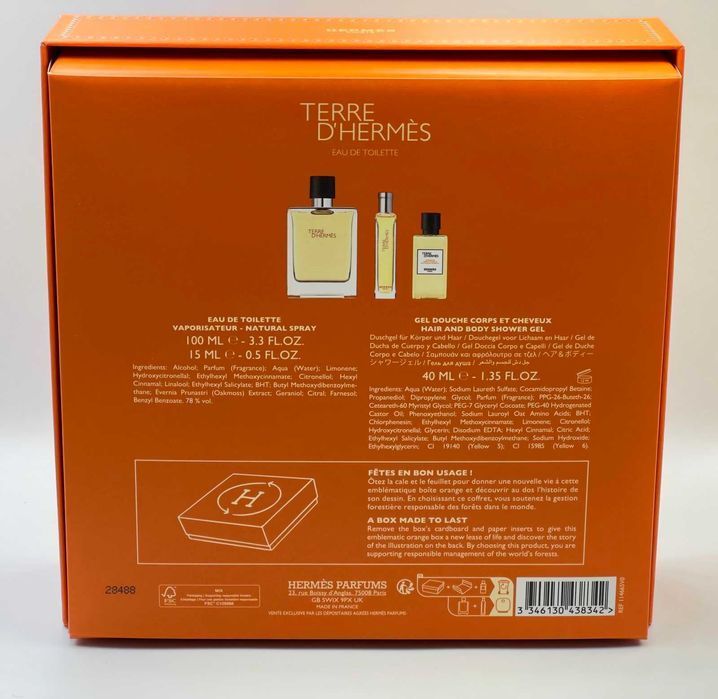 Hermes Terre D`Hermes Набор ( edt 100 ml + edt 15 ml + 40 ml sh/gel)