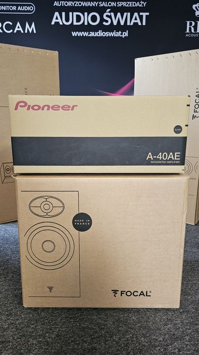 Wzmacniacz Pioneer A-40AE (Black) + Kolumny Focal Theva N°1 (Czarne) Para Gwarancja