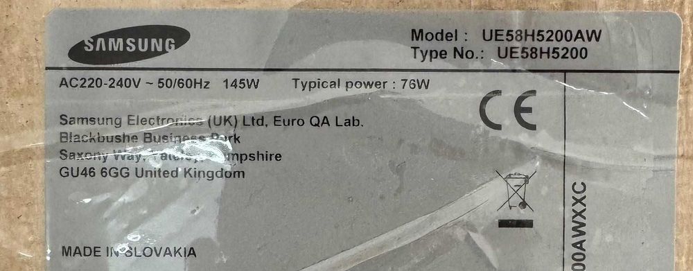 UE58H5200AW Partes de Televisão