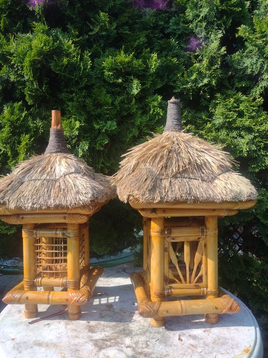 Ozdoba ogrodowa domek lampa