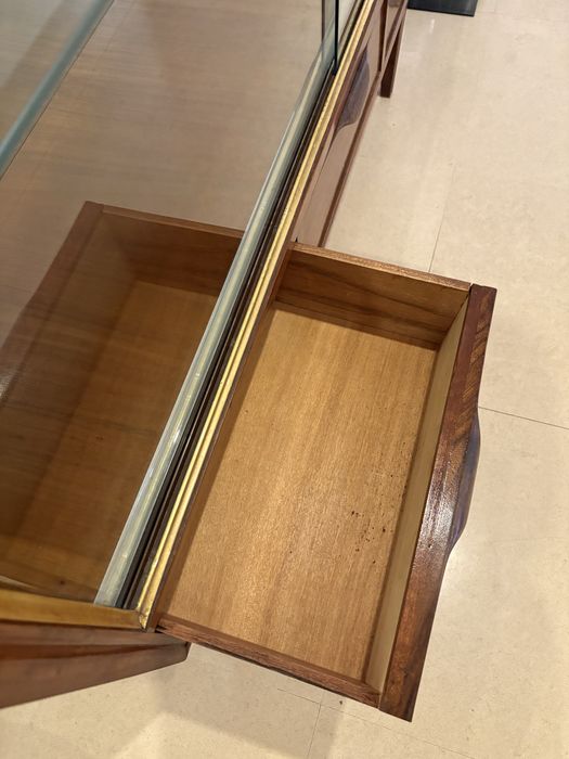 Cristaleira vitrine Vintage em Madeira e Vidro | Mid-Century