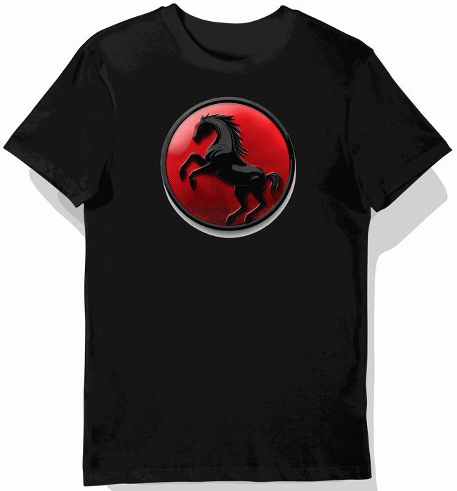 Koszulka męska czarna z Dynamicznym Logo Ferrari 3XL