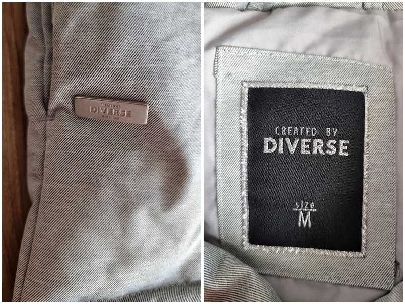 Diverse Meloe melanżowa szarość, efektowna i ciepła kurtka/płaszcz r M