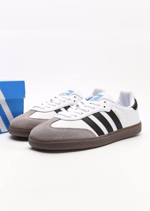 Чоловічі кросівки Adidas Samba White Black шкіряні