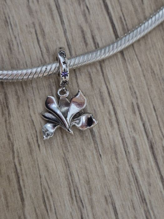 Zestaw 3 charms do bransoletek Pandora S925  motyle kwiat