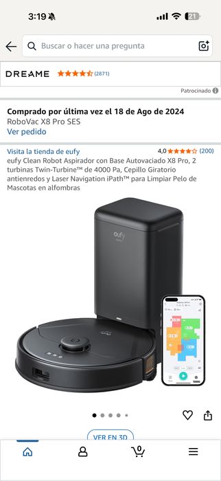 Eufy Clean X8 Pro com Base Autodescarregável - Twin-Turbine 4000Pa
