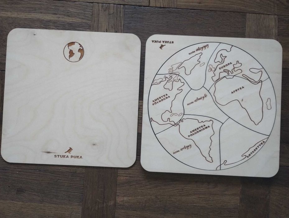 Stuka Puka zestaw 3 drewnianych układanek kosmos Montessori